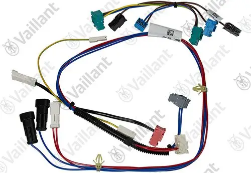 Vaillant Kabelbaum mit mehreren Steckverbindern in verschiedenen Farben, zur elektrischen Verbindung und Steuerung.